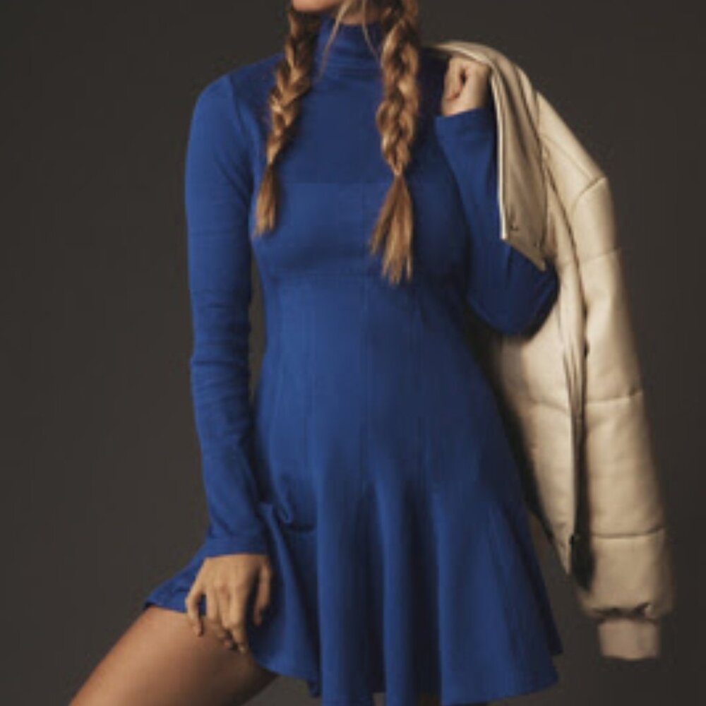 Long-Sleeve Mini Swing Dress